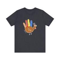 Hand Turkey In A Top Hat Quality Tee — Heather Navy