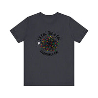 I'm Fine This Is Fine Christmas Lights Quality Tee — Heather Navy