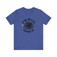 I'm Fine This Is Fine Christmas Lights Quality Tee — Heather True Royal
