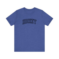 Hockey Varsity Arch Quality Tee — Heather True Royal