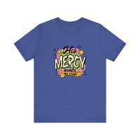 His Mercy Rewrote My Story Quality Tee — Heather True Royal