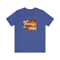 Vintage 1986 Sunburst Quality Tee — Heather True Royal