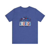 America Wildflower Freedom Quality Tee — Heather True Royal