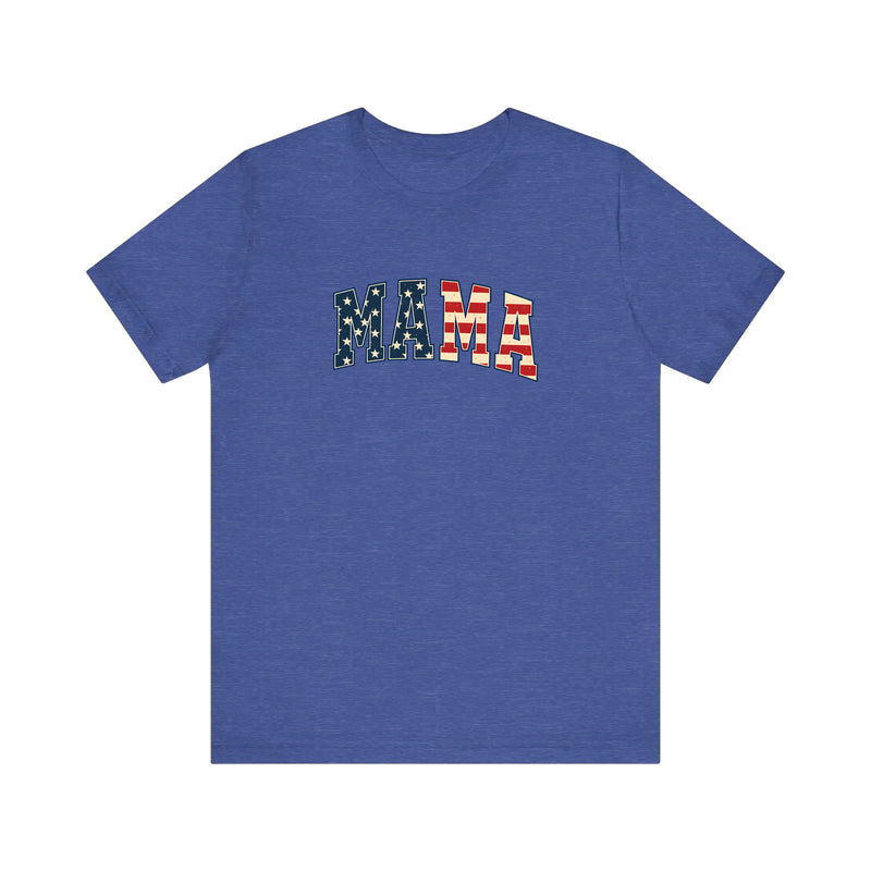 Stars And Stripes Mama Quality Tee — Heather True Royal