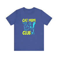 Cat Mom Club Quality Tee — Heather True Royal