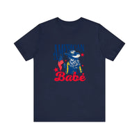 American Babe Cowgirl Flag Quality Tee — Navy