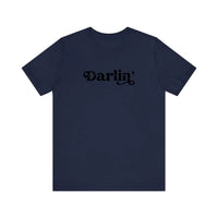 Darlin' Vintage Script Quality Tee — Navy