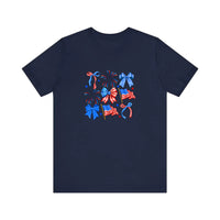 Patriotic Bows And Flags Quality Tee — Navy