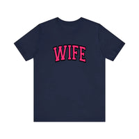 Wife Varsity Arch Quality Tee — Navy
