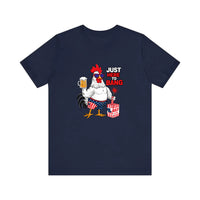 Just Here To Bang Rooster Quality Tee — Navy