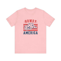 Howdy America Cowboy Hat Quality Tee — Pink