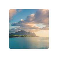 Golden Hour Over Serene Mountain Coastline