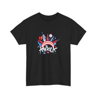 America Liberty Crown Graffiti Tee — Black