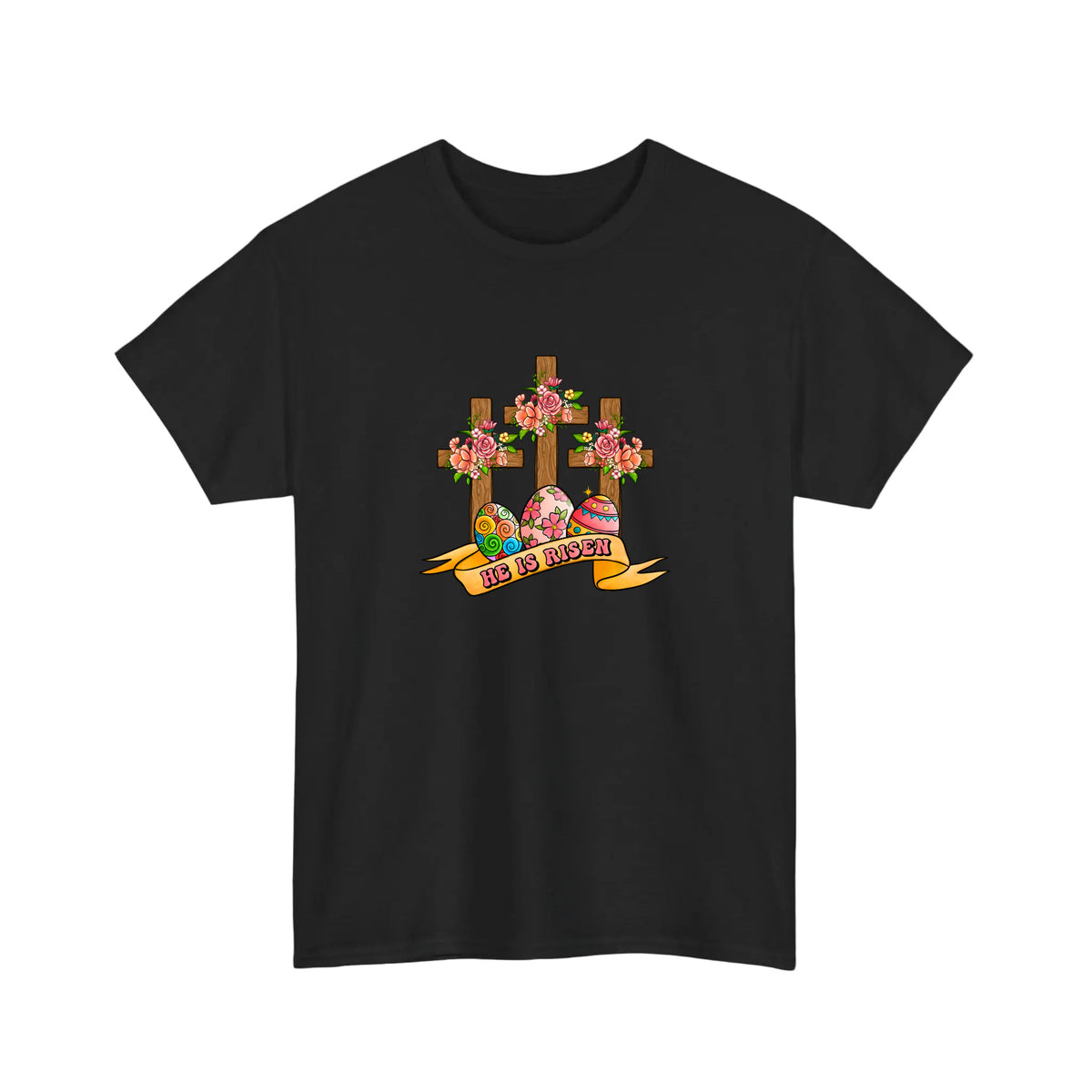 He Is Risen Floral Crosses Tee