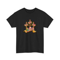 He Is Risen Floral Crosses Tee — Black