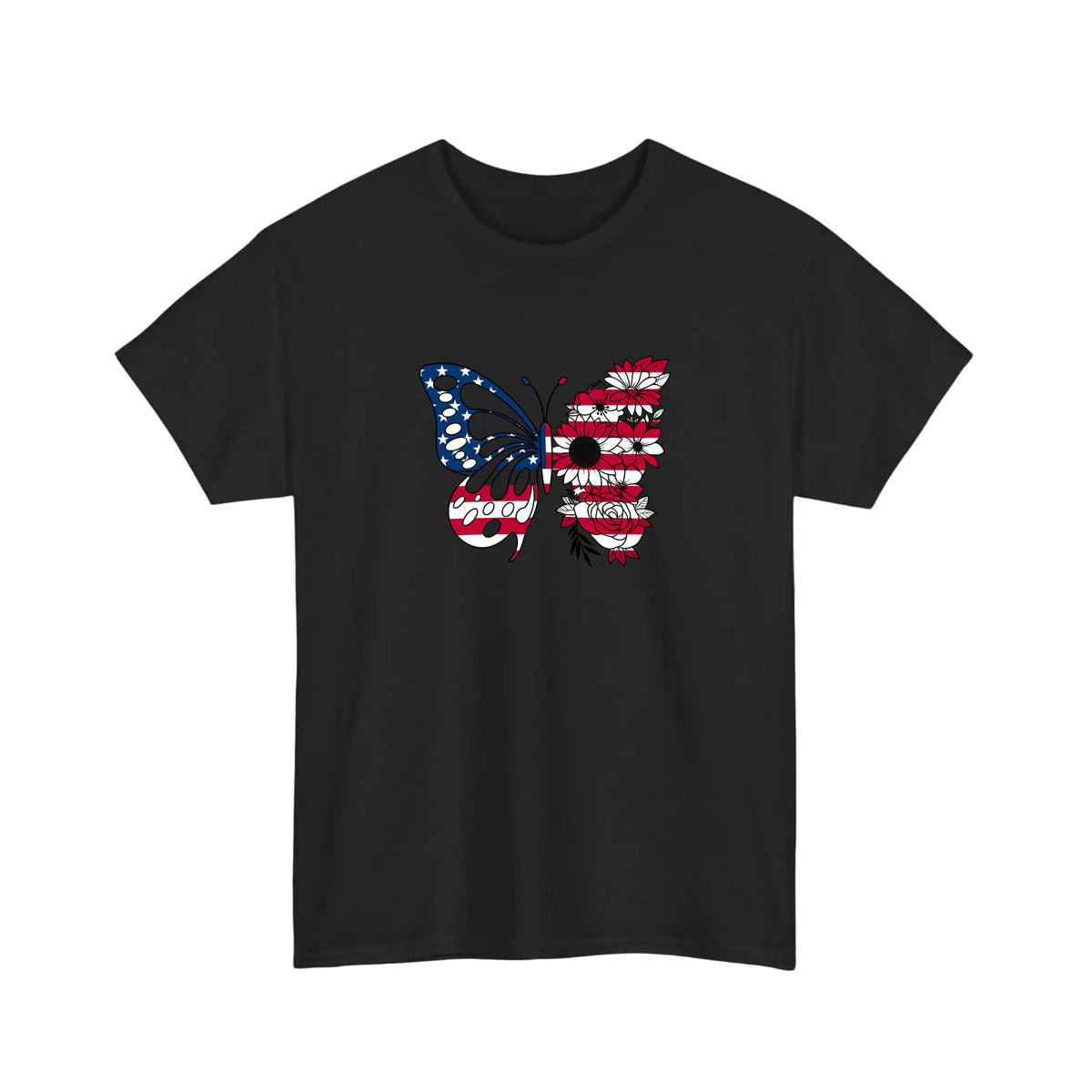 Patriotic Floral Butterfly Tee