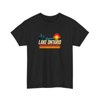 Lake Ontario Retro Sunset Tee — Black