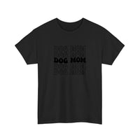 Dog Mom Retro Stack Tee — Black