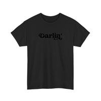Darlin' Vintage Script Tee — Black