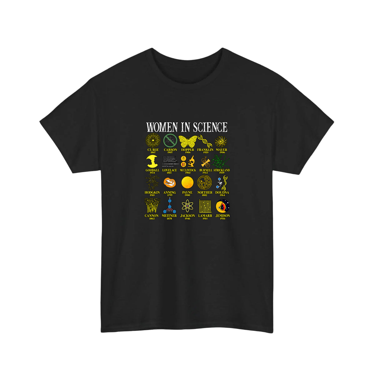 Women In Science Icons Grid Tee