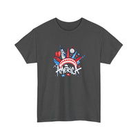 America Liberty Crown Graffiti Tee — Dark Heather