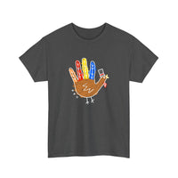 Hand Turkey In A Top Hat Tee — Dark Heather