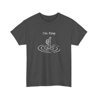 I'm Fine Drowning Thumbs Up Tee — Dark Heather