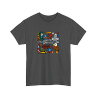Happy 250 America Doodle Tee — Dark Heather