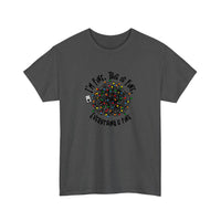 I'm Fine This Is Fine Christmas Lights Tee — Dark Heather