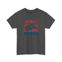 Howdy America Cowboy Hat Tee — Dark Heather