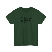 He Is Risen Brush Cross Tee — Forest Green