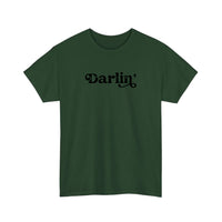 Darlin' Vintage Script Tee — Forest Green