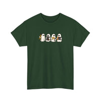 Math Ghosts With Calculators Tee — Forest Green