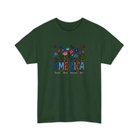 America Wildflowers Freedom Brave Tee — Forest Green
