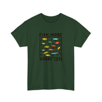 Fish More Worry Less Tee — Forest Green