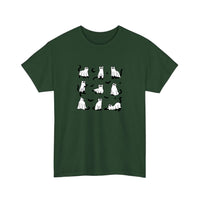 Ghost Cats Under Sheets Tee — Forest Green