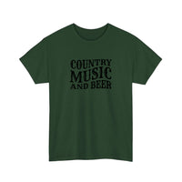 Country Music And Beer Tee — Forest Green