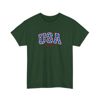 USA 1776 Varsity Stars Tee — Forest Green