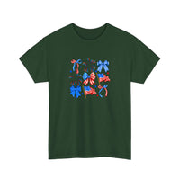 Patriotic Bows And Flags Tee — Forest Green