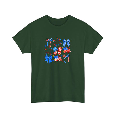 Patriotic Bows And Flags Tee