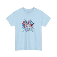 America Liberty Crown Graffiti Tee — Light Blue