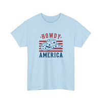 Howdy America Cowboy Hat Tee — Light Blue
