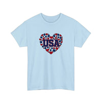 USA Hearts And Stars Tee — Light Blue