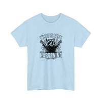 What Is Even Happening Raccoon Tee — Light Blue