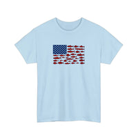 Stars And Stripes Fish Flag Tee — Light Blue