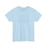 Country Music And Beer Tee — Light Blue