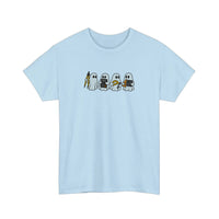 Math Ghosts With Calculators Tee — Light Blue