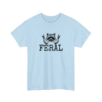 Feral Raccoon Rock Hands Tee — Light Blue