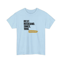 best_husband_dark print Tee — Light Blue