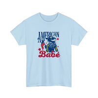American Babe Cowgirl Flag Tee — Light Blue